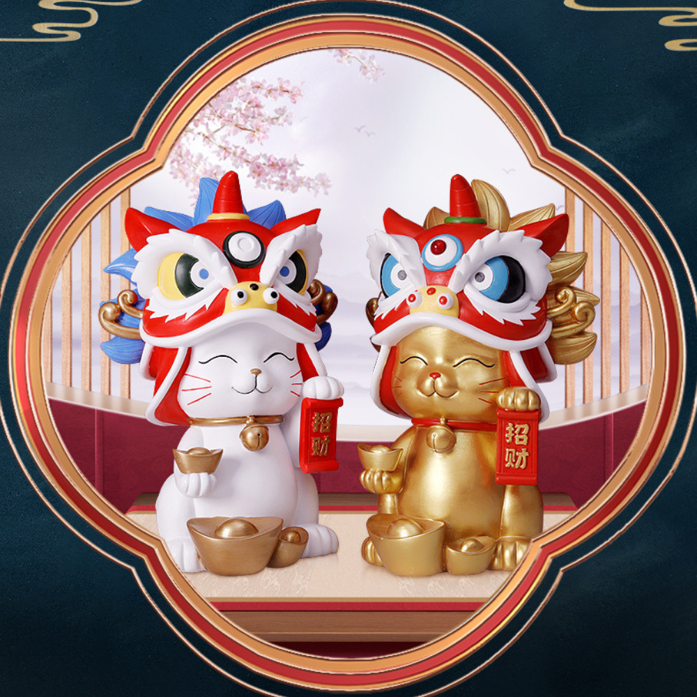 Lucky Cat Wearing Unicorn Hat 28cm Abundant Luck