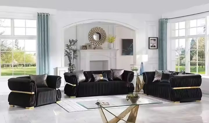 NOVA Luxury Design Velvet Living Room Couch Set Furniture 2 Seater Chesterfield Sofas Modular Sectional Tufted Upholstered Sofa