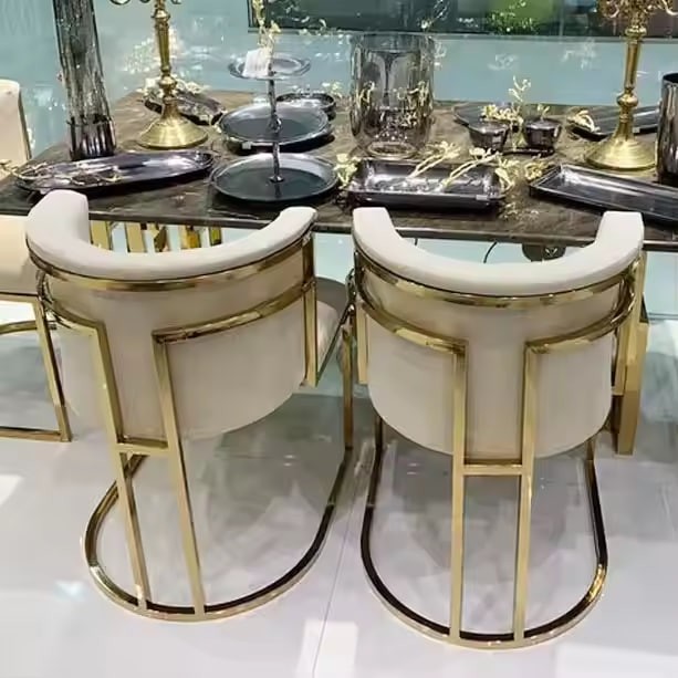 Hot Sales High Counter Chair Stainless Steel Velvet Upholster Bar Chair Bal Stool for Home Hotel Wedding