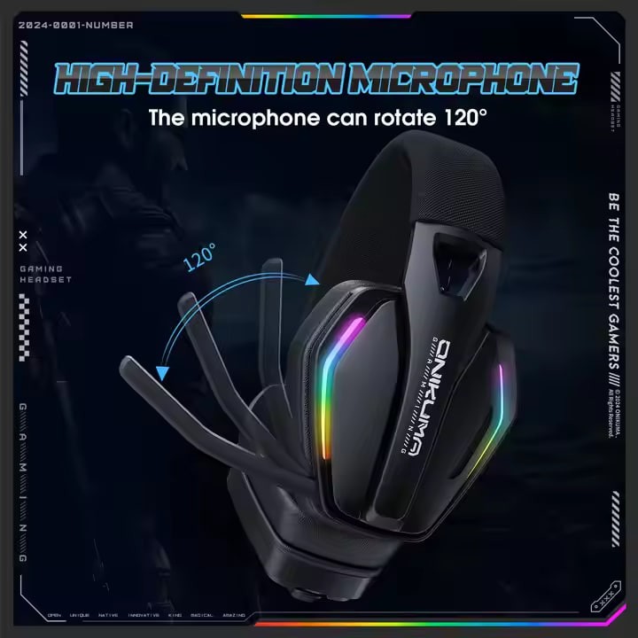 ONIKUMA GT826 Wireless Gaming Headphone Wired High Bass Sounds Great Stereo Mic Blue Tooth Headset Playing Games Headset