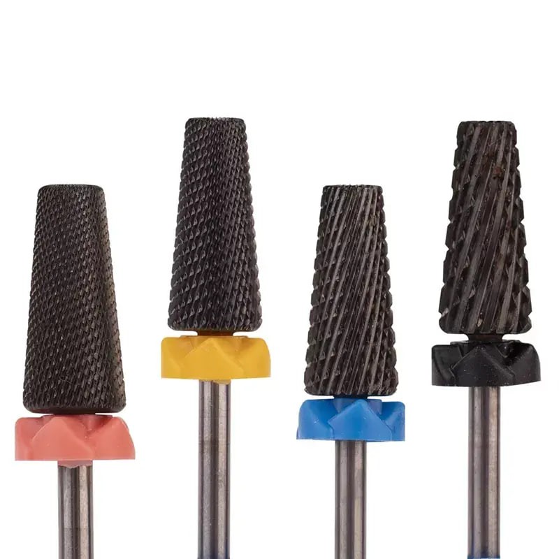 Professional 5 in 1 Nail Drill Bit Manicure Tools Rotary Top Quality Burr Cuticle Black Carbide Nail Drill Bit for Salon
