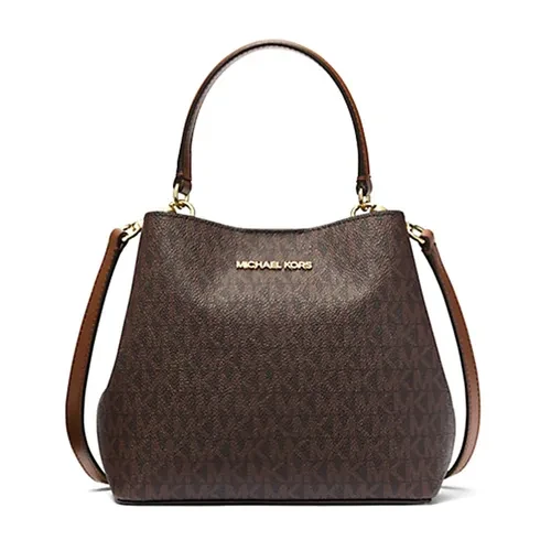 Michael Kors MK Pratt Small Signature Logo Shoulder Bag 35S4G3FM5B Brown Women's Crossbody Bag Brown