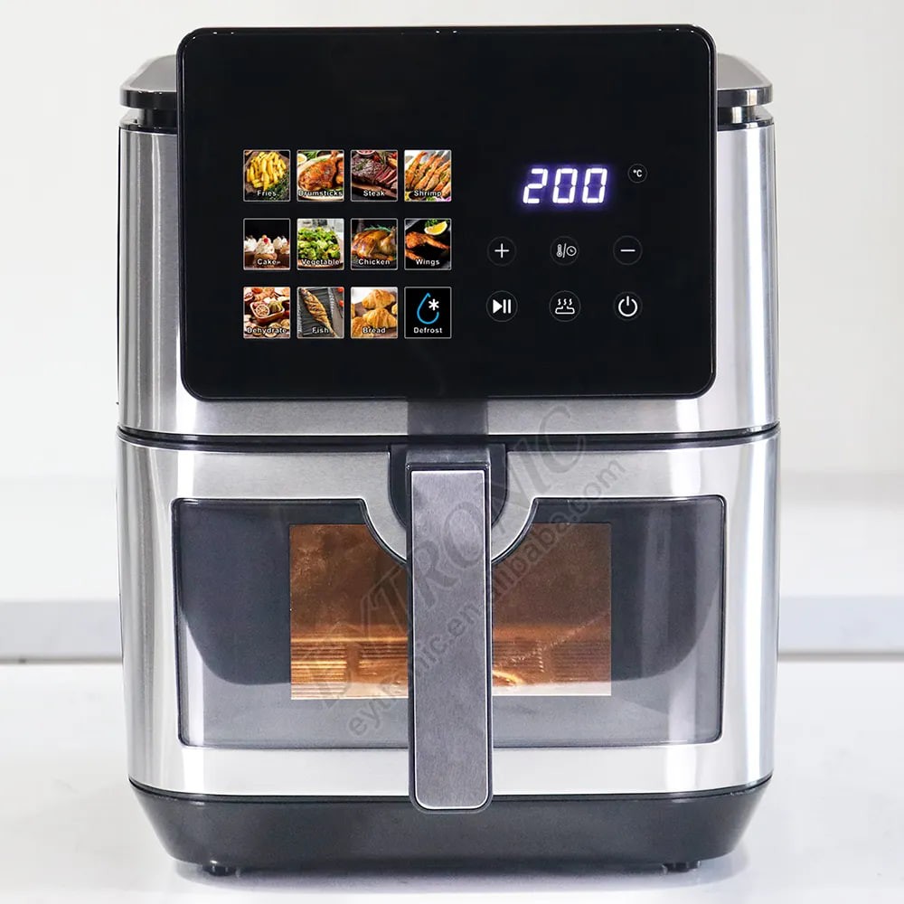 9L 8L Newest Kitchen Appliance with Rapid Smart Electric Digital Stainless Steel Air Fryer With up and Down Dual Heating