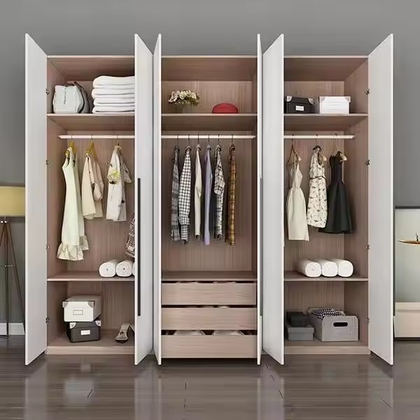 Best Selling - High Quality Wooden Wardrobe Customize Size Wardrobe Closet Bedroom Furniture Glass Door