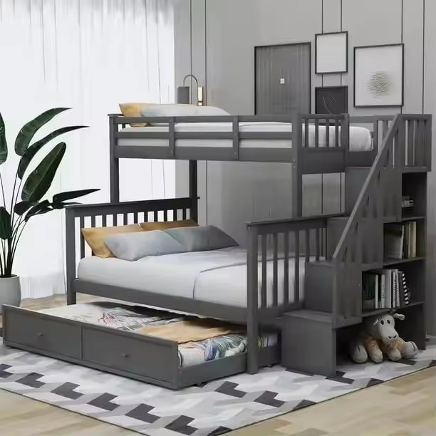 Cheap Price - Wooden Bunk Beds - Wood Bedroom Furniture Newest Style- Double Bed Adult Wooden Bedroom Sets Cheap Price