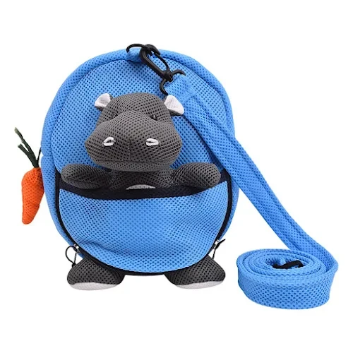 U & YABY Baby Backpack with Anti-Lost Animal Strap (Sky Blue, H28xL26CM)