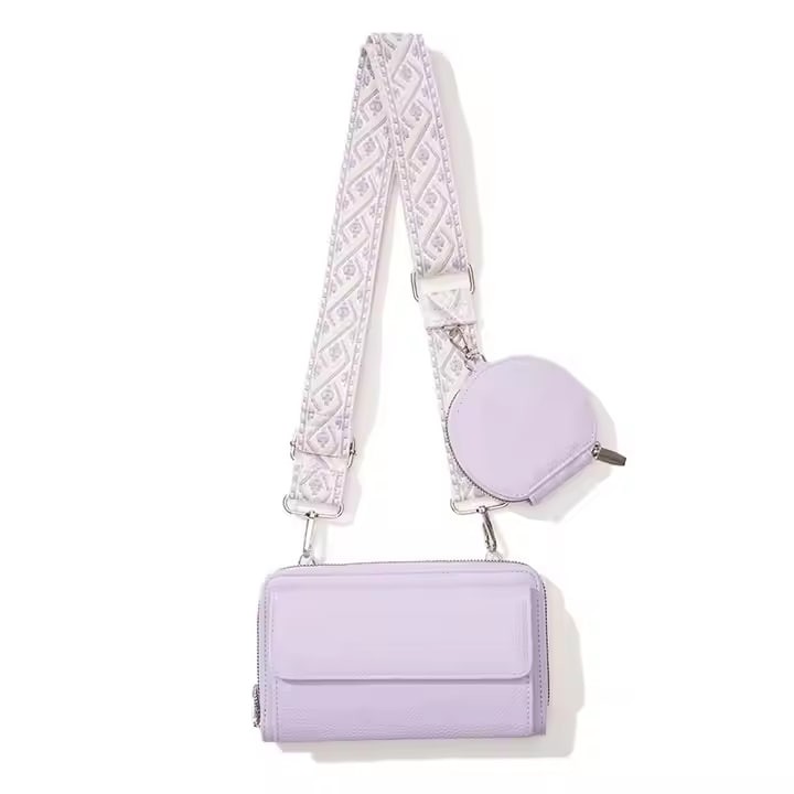 2025 Trend Women's Handbag Shoulder Cross Body Multi Functional Mobile Phone Bag with Wide Shoulder Straps Small Coin Bags