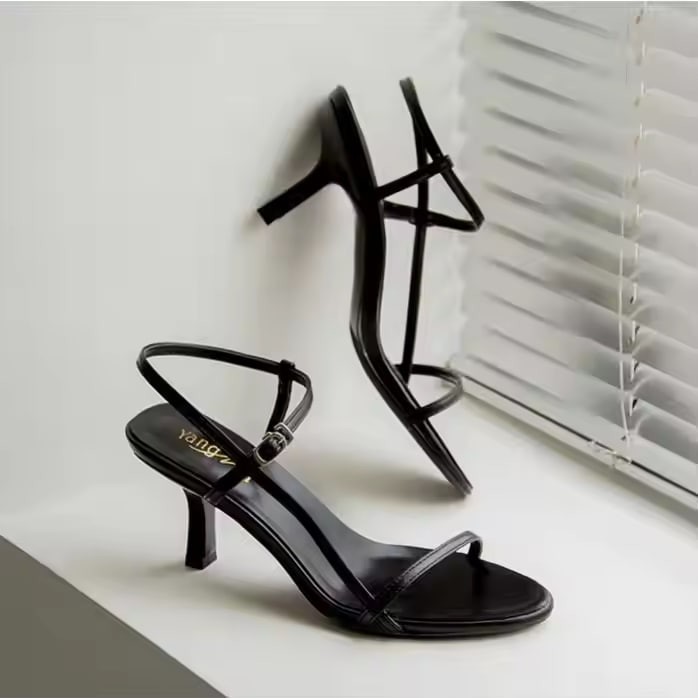 Sandals Women New Summer Network Red With the Same Fine With a Line Buckle High-heeled Sandals