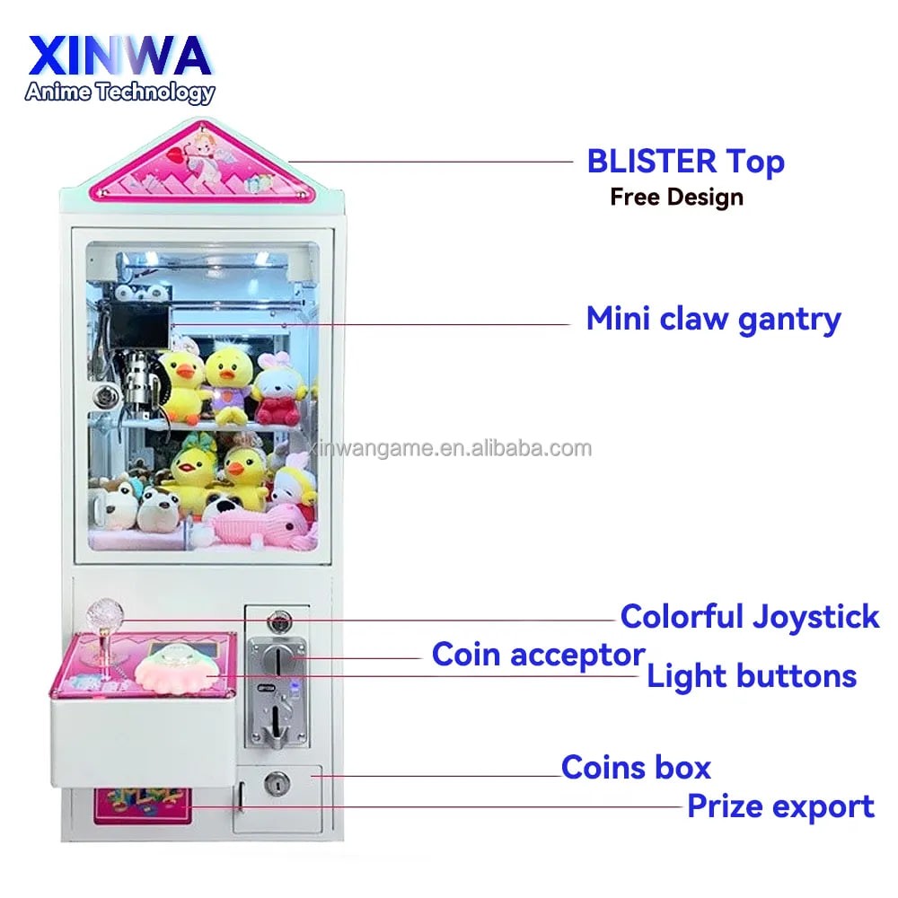 Mini Claw Machine Toy Crane Small Indoor Coin Pusher Arcade Game Center Children's Gift-Sale of Doll Machine for Bar Table