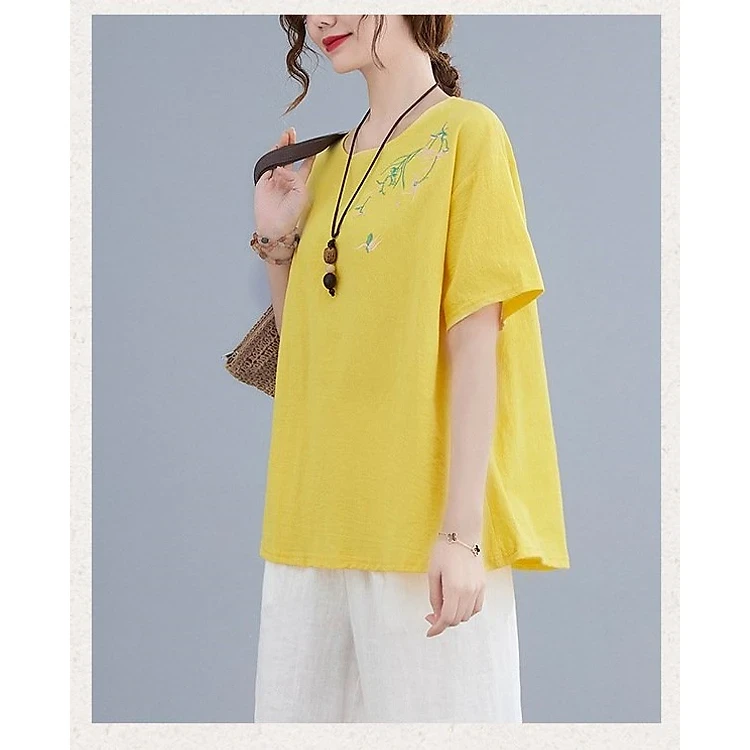 Women's T-shirt, Middle-Aged Style Shirt for Mom to Wear at Home in Summer ARCTIC HUNTER AH19