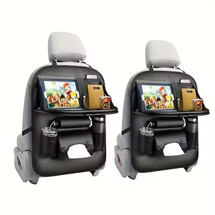 Car Back Seat Organizer and Box Car Storage and Leather Products with Dinner Plate Essential Car Supplies