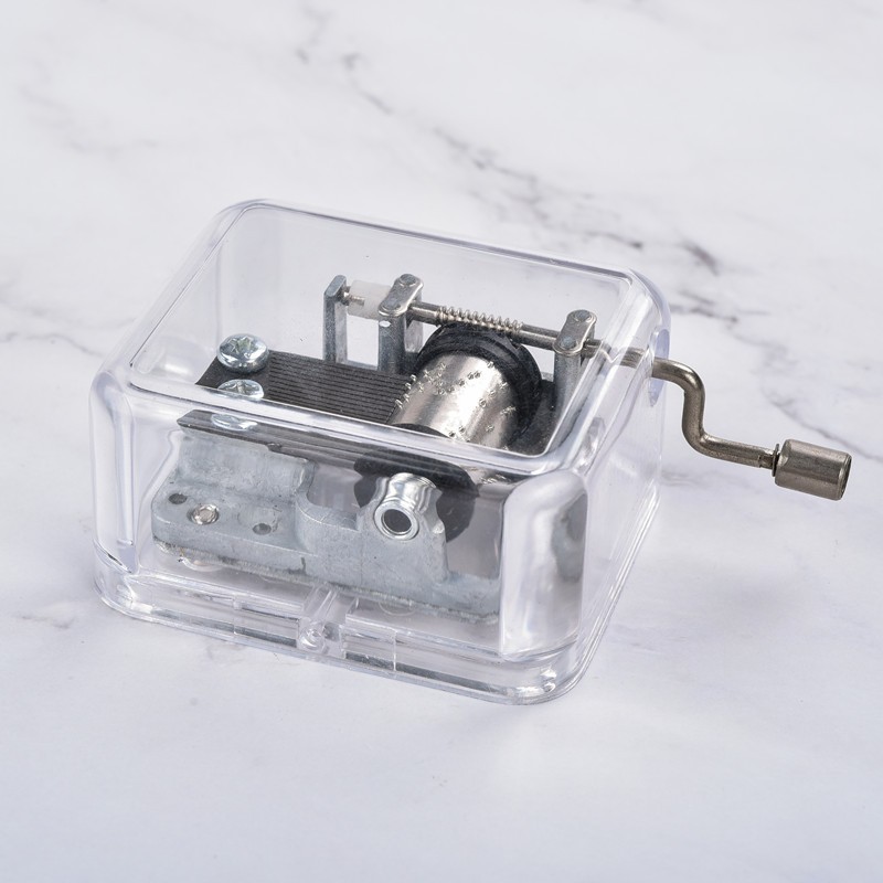 Transparent Hand Winding Music Box - Silver