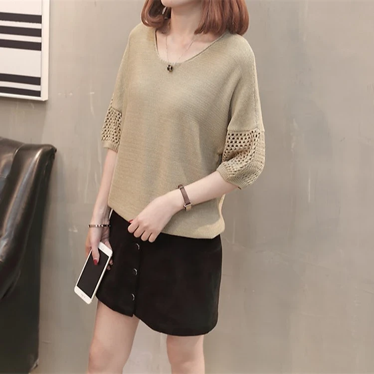 Women's sweater with thin sleeves worn in 4 seasons DV17