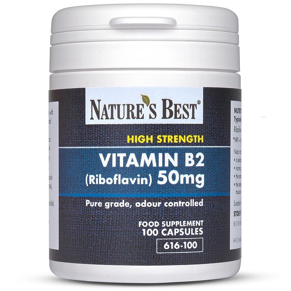 Vitamin B2 (Riboflavin) Capsules - 50mg