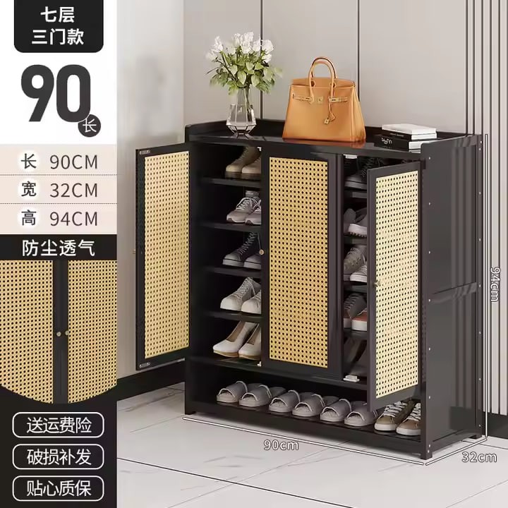Luxury Wood Shoe Cabinet Family Door Locker Economical Shoe Rack Storage Organizer