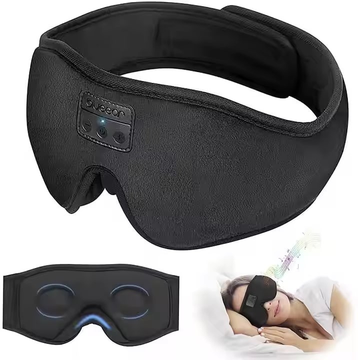 Custom Logo Travel Music Handsfree Eye Mask Headsets Blue Tooth Bulututh Wireless Headset Sleep Headphones
