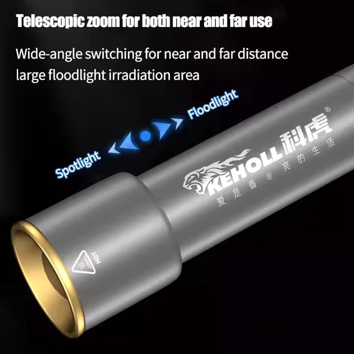 2025 New Rechargeable Tail Waterproof LED Flashlight for Camping Emergency Mini Portable Flashlight