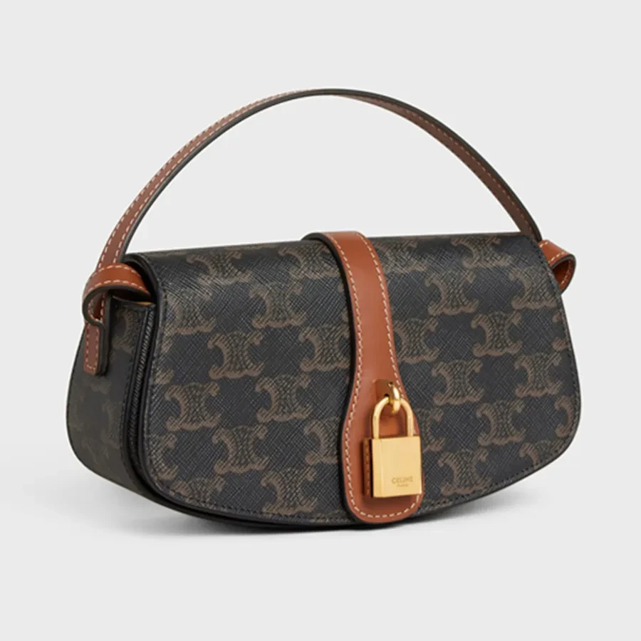 Women's Crossbody Bag Celine Clutch On Strap Tabou Black Brown