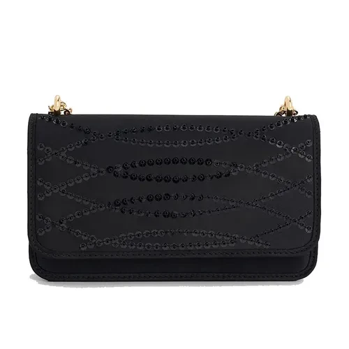 Charles & Keith CNK Satin Sequinned Chain Handle Mini Bag Black CK2-00701557-1 Women's Crossbody Bag Black
