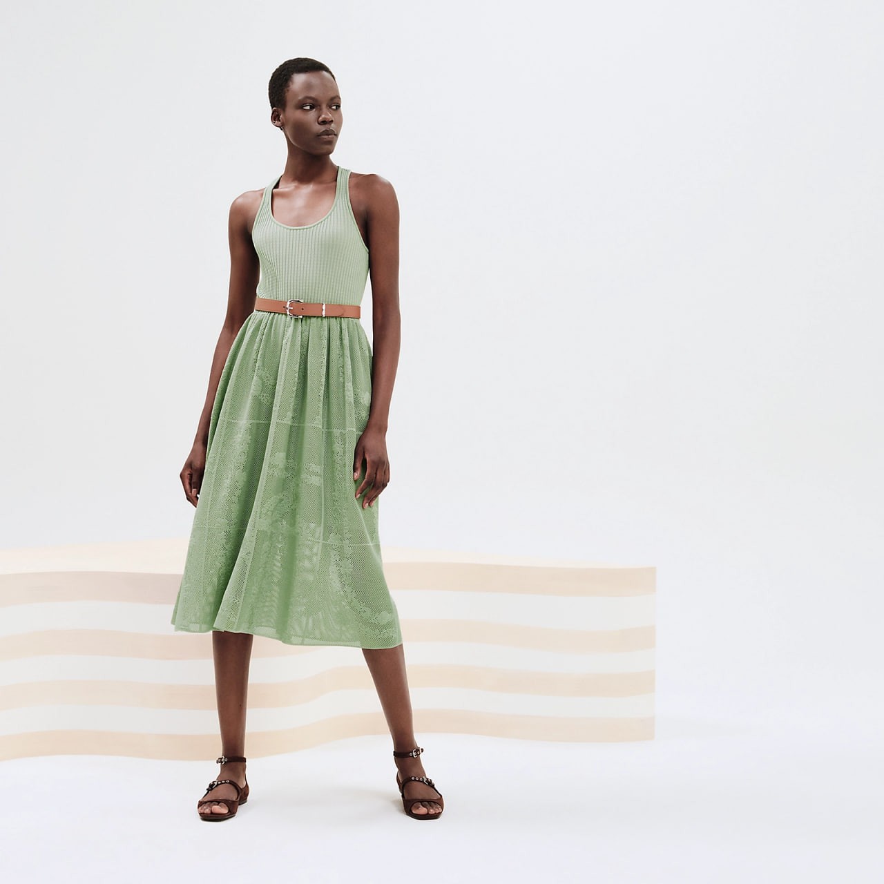 "En Desordre a Fleurs" draped long dress
