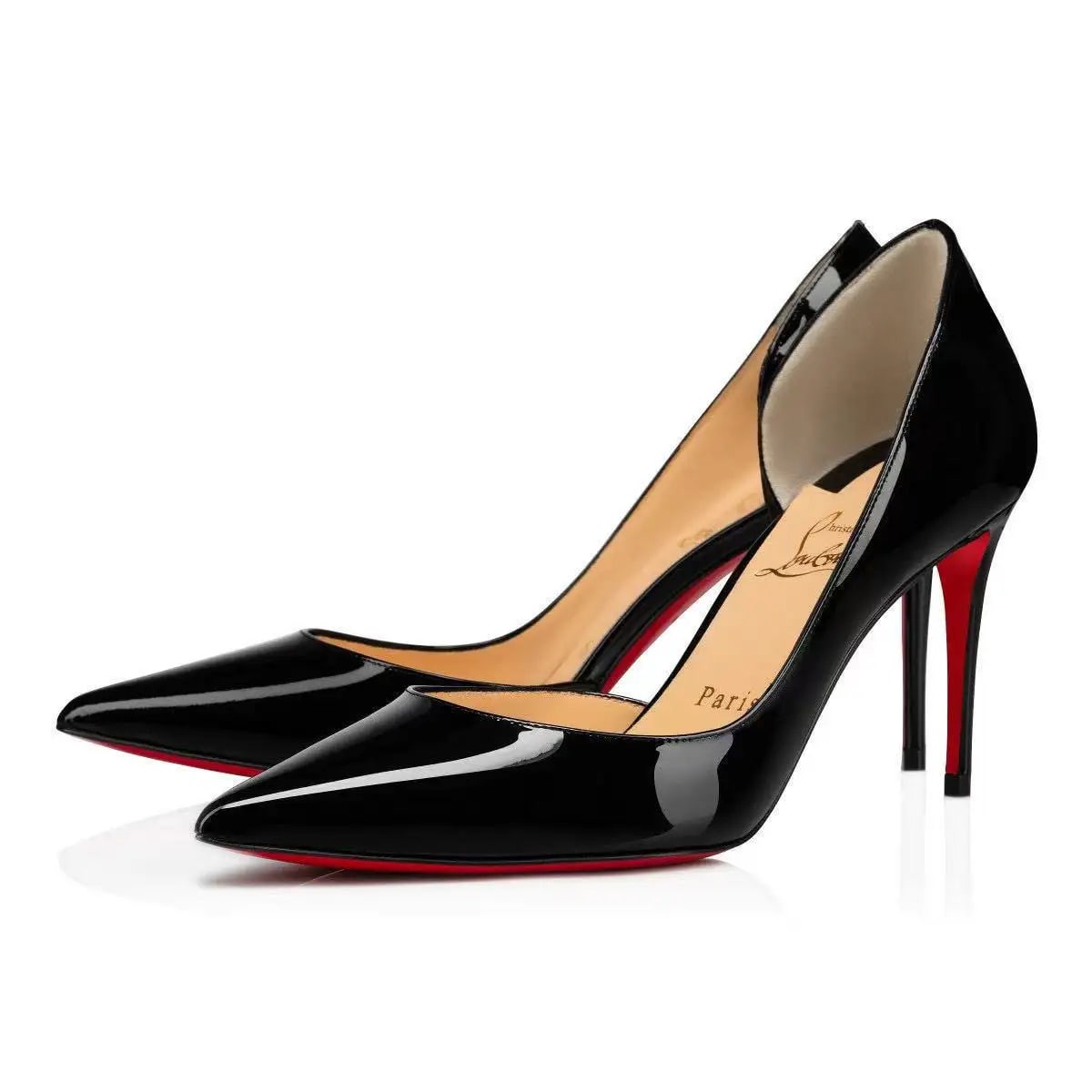 2025 CL Red High Heels Pointed Shallow Mouth Patent Leather Classic Wave 12cm Slim High-heeled Women's Plus Size Single Shoe