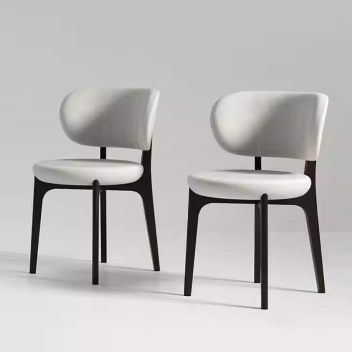 Designer Net Red Light Luxury Dining Chair Home Solid Wood Chair Wabi-Sabi Wind Extremely Simplified Makeup Chair