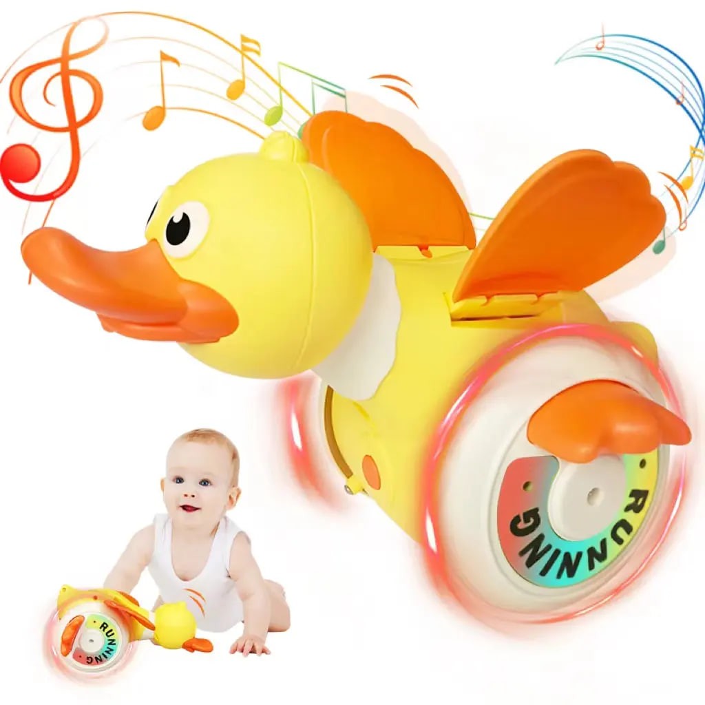 New USB Charging Musical Educational Duck Toys for Kids Rotating Cardan Encouraging Learning-Montessori Plastic Toys Unisex