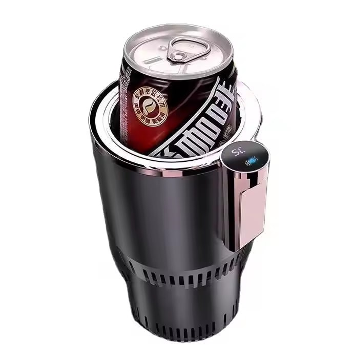 Auto Cooling and Heating Cup Holder, 2-in-1 Portable Smart Car Cup Drinks Holder for Water Coffee Milk with Display Temperature