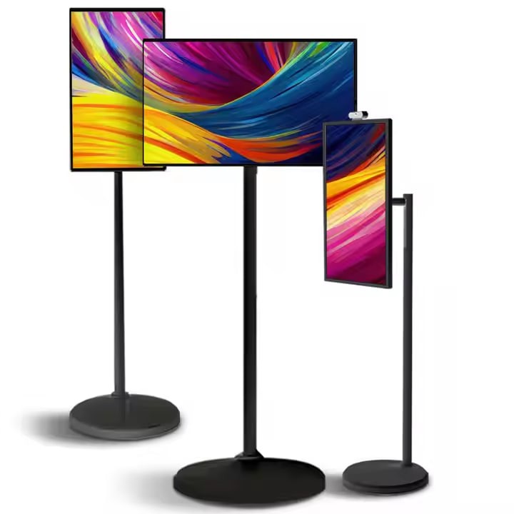 4K UHD Smart TV Television 27 Inch Touch Screen Moveable Tv Stands Wireless Display