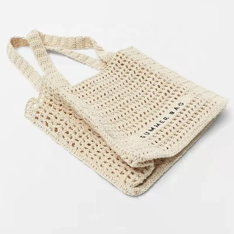 Polyester Weave Casual Simple Crochet One Shoulder Handmade Women Shoulder Bag Beach Summer Bag