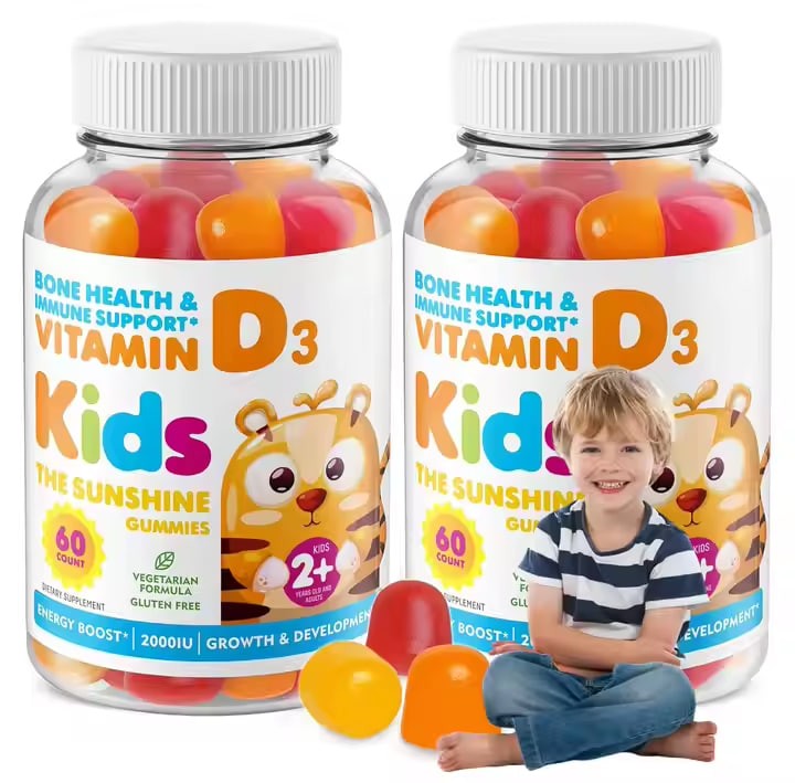 Custom-Made Kids Vitamin C&D Gummy Best Kids Vitamin D3 Gummies Child Vitamin D3 Immunity&Bones&Muscle Gummies