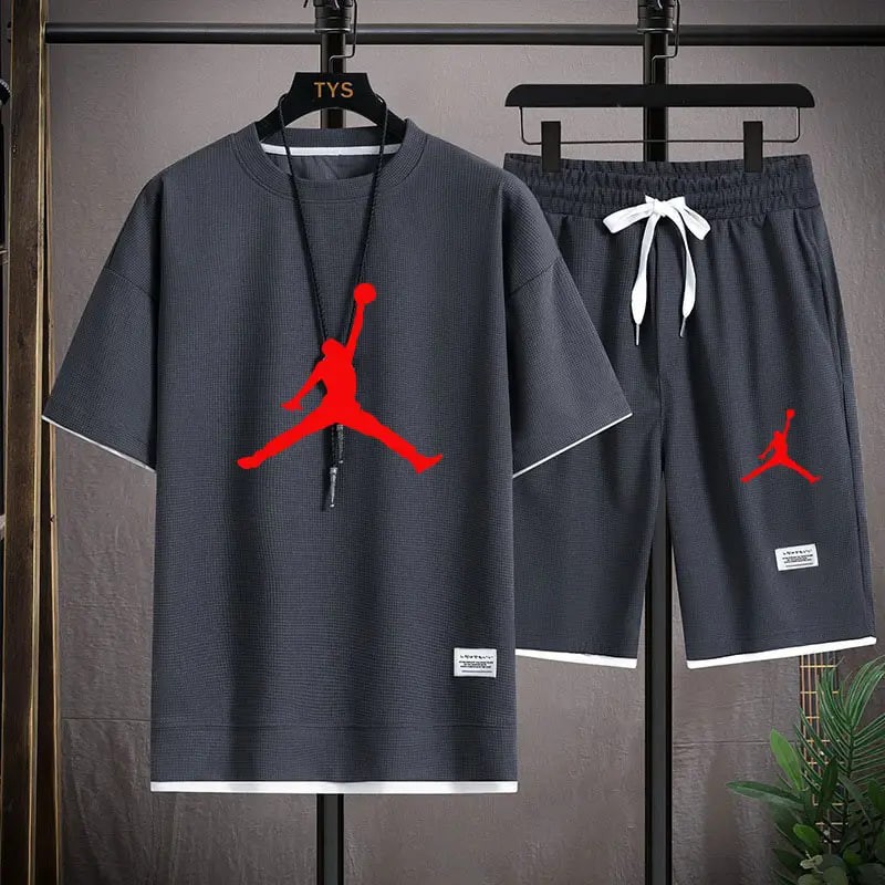 Wholesale 2024 New Men's Sets Summer T-shirt Pants Set Casual Men's Clothing Fashion Suit Men's Tracksuits