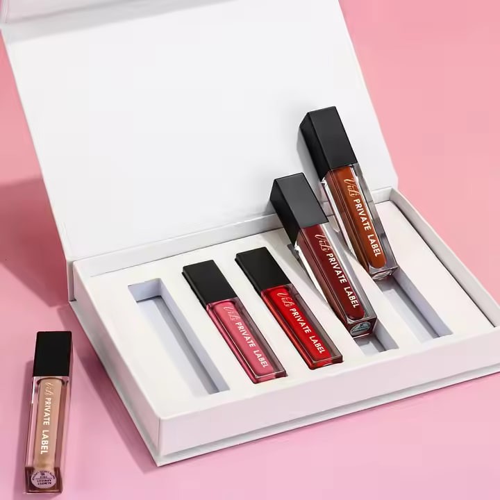 5 in 1 Lip Collection Glossy and Matte Black Lip Gloss Set Box Lip Gloss Makeup for Private Logo