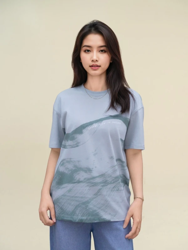 Women's Graphic T-Shirt Tram Waves Art WTS 2427