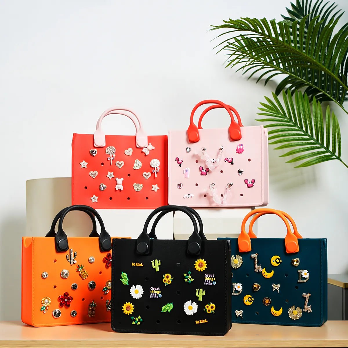 Waterproof EVA Handbag Punching Women's Tote Bags With Shoulder Strap for Women Hand Tote Bag Beach Bag