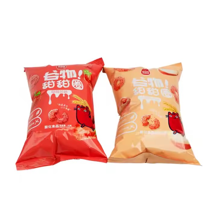 Wholesale High Quality 35g Exotic Snacks Peach Chocolate Strawberry Fruit Cereal Doughnut Sweet Soft Dried Vegetables