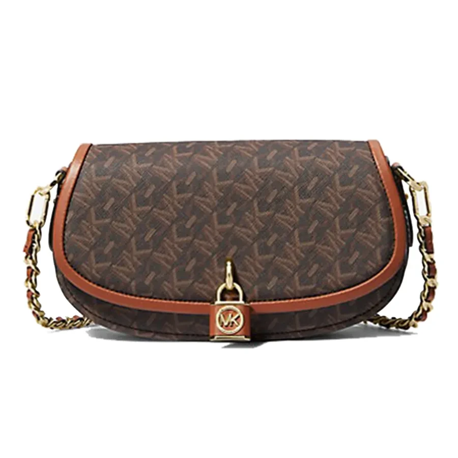 Michael Kors MK Mila Small Empire Signature Logo Shoulder Bag 30H3GIMM1B Black Brown