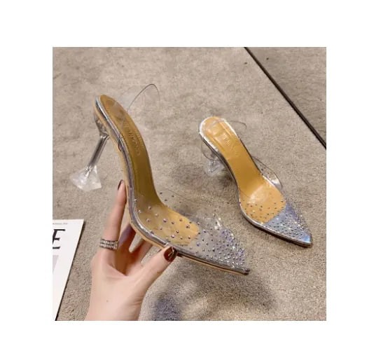 High Heels for Women Transparent Rhinestone Fine Heel Sharp Pointed Shallow Mouth Versatile Fairy Style Temperament Sandals 5.0 (9 reviews) 14 sold