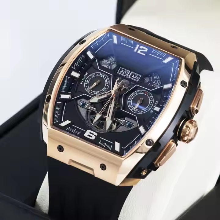 High End Waterproof Tourbillon Mechanical Automatic Movement Watch with Night Glow for Men
