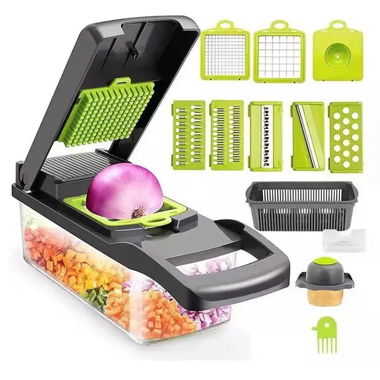 Hyri Top Seller Kitchen Utensils Manual Home and Kitchen Gadgets Commercial Vegetable Chopper 16 in 1 Plastic Pro Onion Chopper