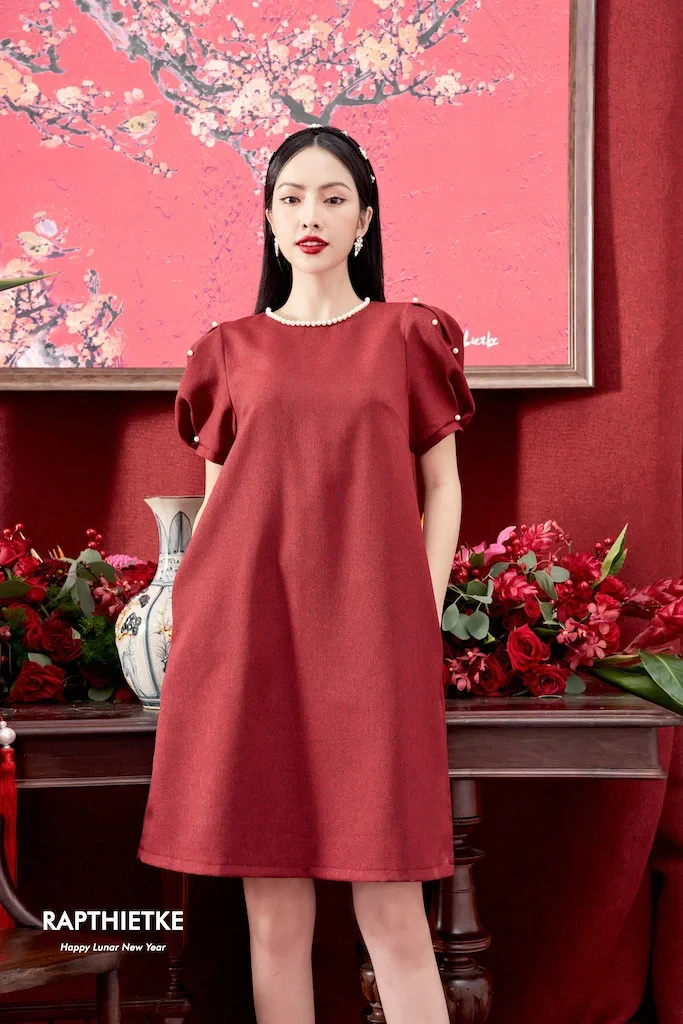 Red Golden Dress