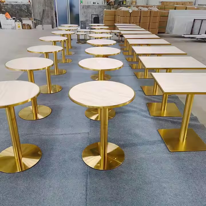 Restaurant Commercial Furniture Square Fast Food Restaurant Furniture Kitchen Marble Restaurant Dining Table and Chair Set
