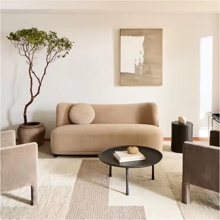 Extendable Fabric Sectional Sofa Modular Set for Living Rooms and Bedrooms Wood Legs Design for Villas and Living Spaces