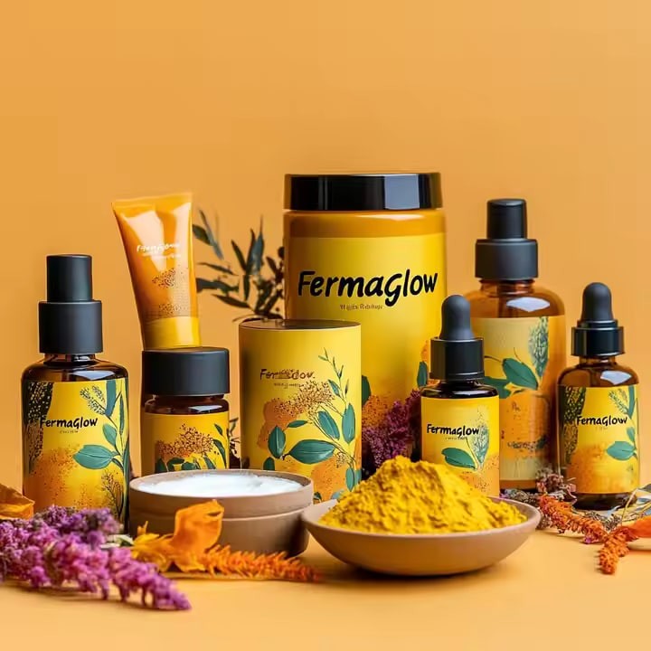 Biological Fermented Skincare,korean Retinol Vitamin c Brightening Whitening Anti Aging Herbal Turmeric Skin Care Set for Woman