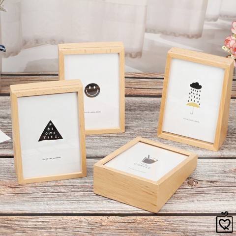 Wooden music box photo frame