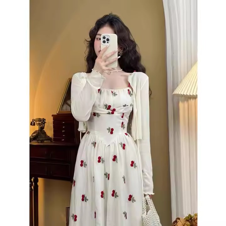 Summer Popular Floral Comfortable Seaside Halter Casual Temperament Loose Dresses Chiffon Digital Printing Women Maxi Dress