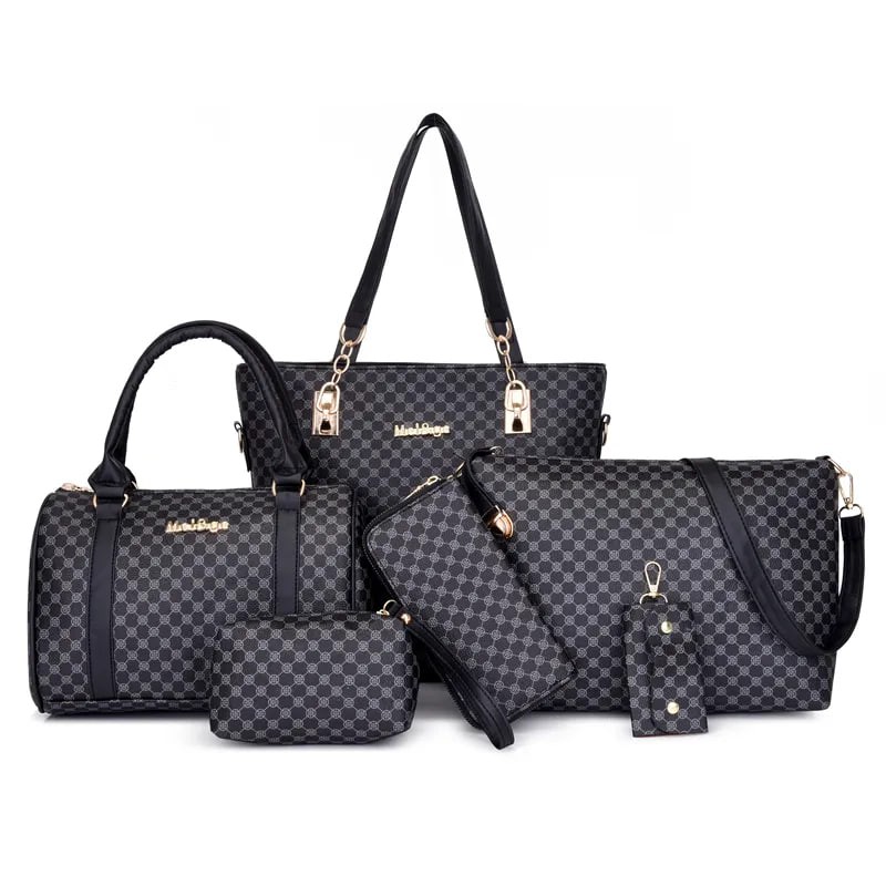 2022 New Wholesale Fashion Ladies Shoulder Bags Handbags Set 6 Pieces Purse Mini Bag Women Handbag
