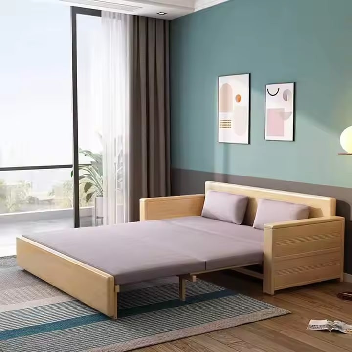 Reversible Sleeper Sectional Sofa 3-seat with Pull-Out Sofa-Bed Sleeper Sofa Bed Modern Recliner Couch Sleeper Bed Lazy Couch