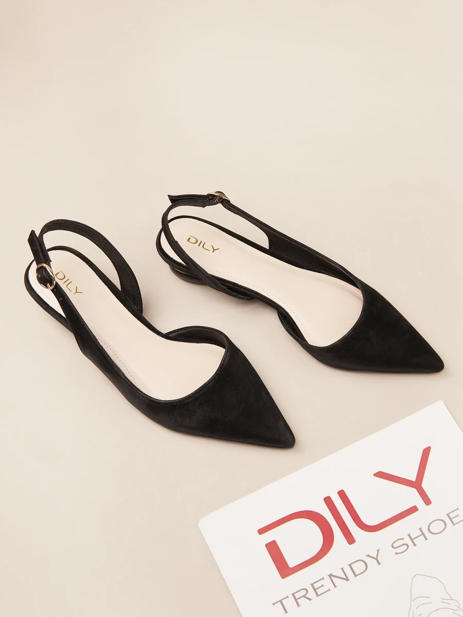 Women's DILY Doll Shoes With Pointed Toe Flattery, 2.5cm High Luxury Heel Open Strap AA0439