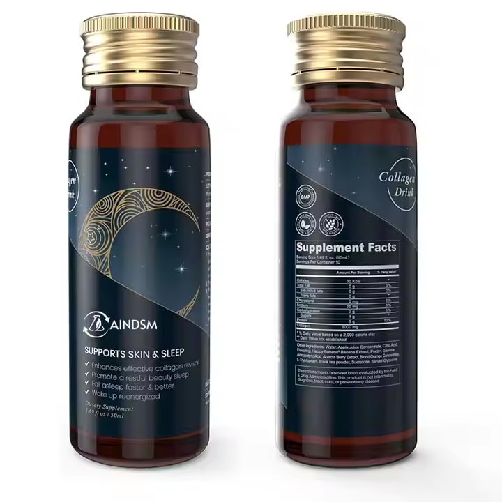 Well Designed Marine Collagen Vitamin Support Skin & Sleep Oral Drink Natual Tryptophan Healthy Skin Collagen Liquid Drops